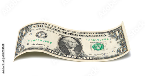 one dollar on a white background
