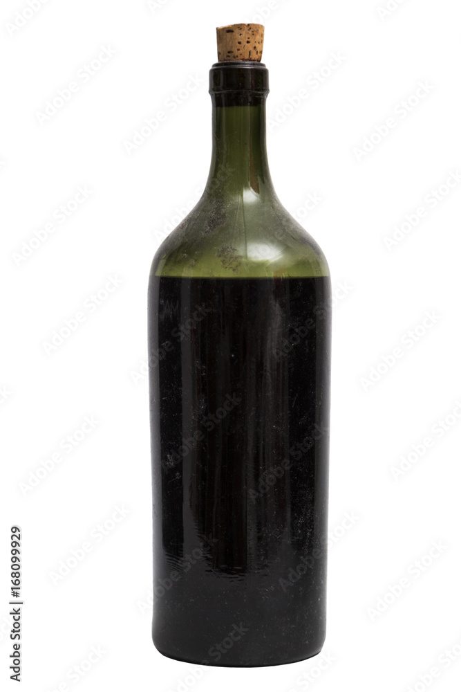 Single elegant classic shiny old bootle of wine on isolated background. Single elegant classic shiny old bootle of wine on isolated background.