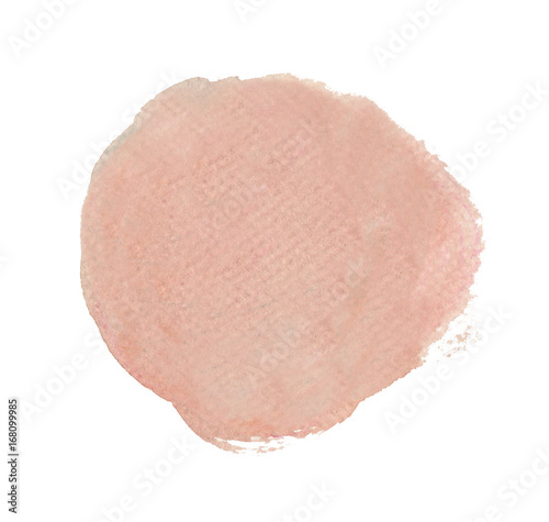 Light Pink watercolor circle isolated on white background, Hand paint texture