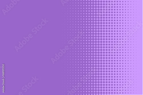 Halftone pattern. Comic background. Dotted retro backdrop with circles, dots. Vector illustration. Purple