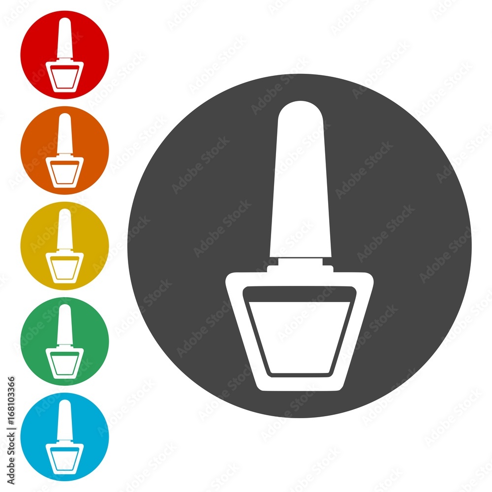 Vector nail polish icons set - Illustration Vector nail polish icons set - Illustration