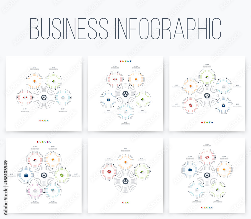 Set with infographics