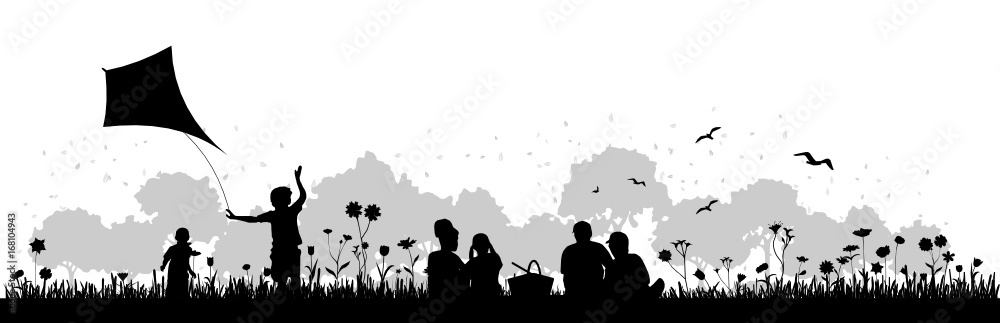 Fototapeta premium Silhouette Herbst Landschaft