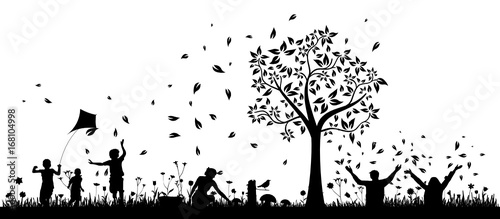 Silhouette aktiv im Herbst