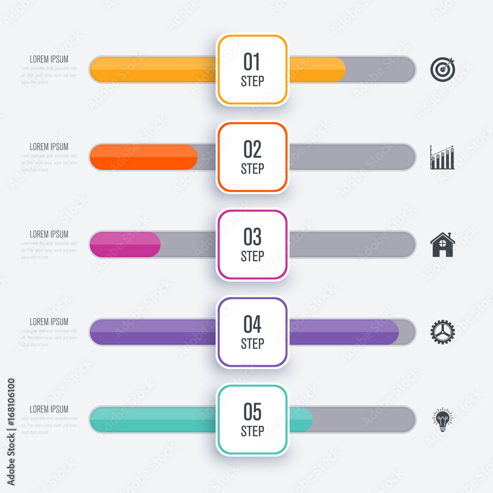 Vector illustration infographic five options Vector illustration infographic five options