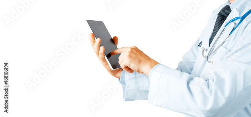 Doctor Using Digital Tablet. Modern Technology In Medicine Concept