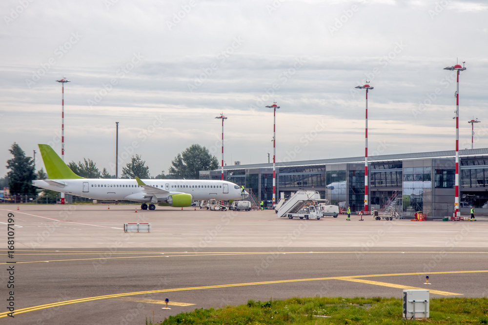 Airplane preparing to flight