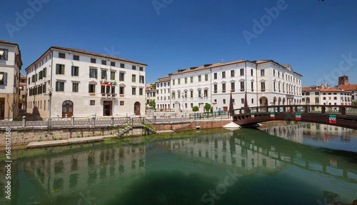 Treviso   Waterfront view of the historical architecture and river canal