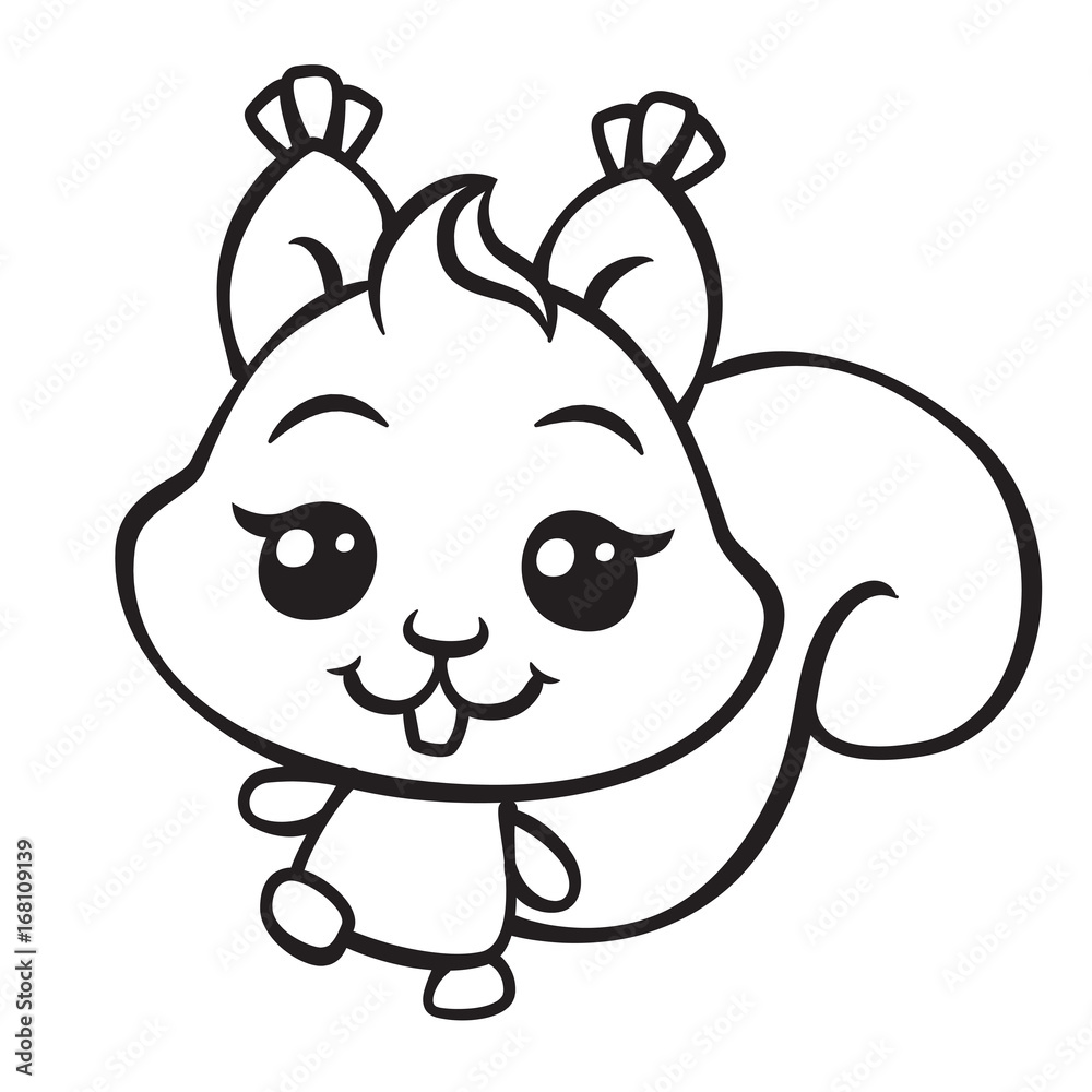Cute Squirrel Coloring Pages