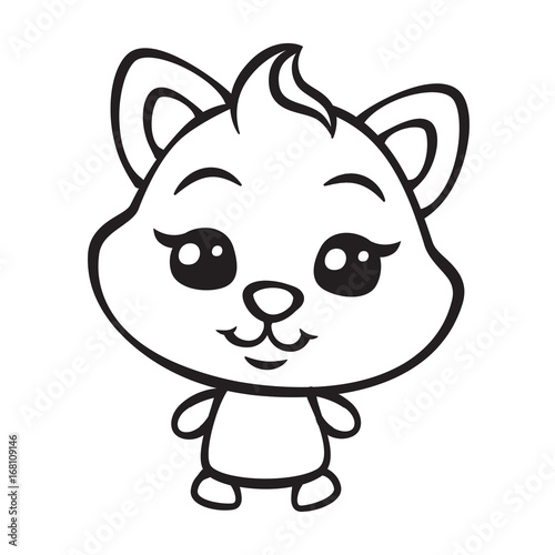vector cute cat coloring page illustration