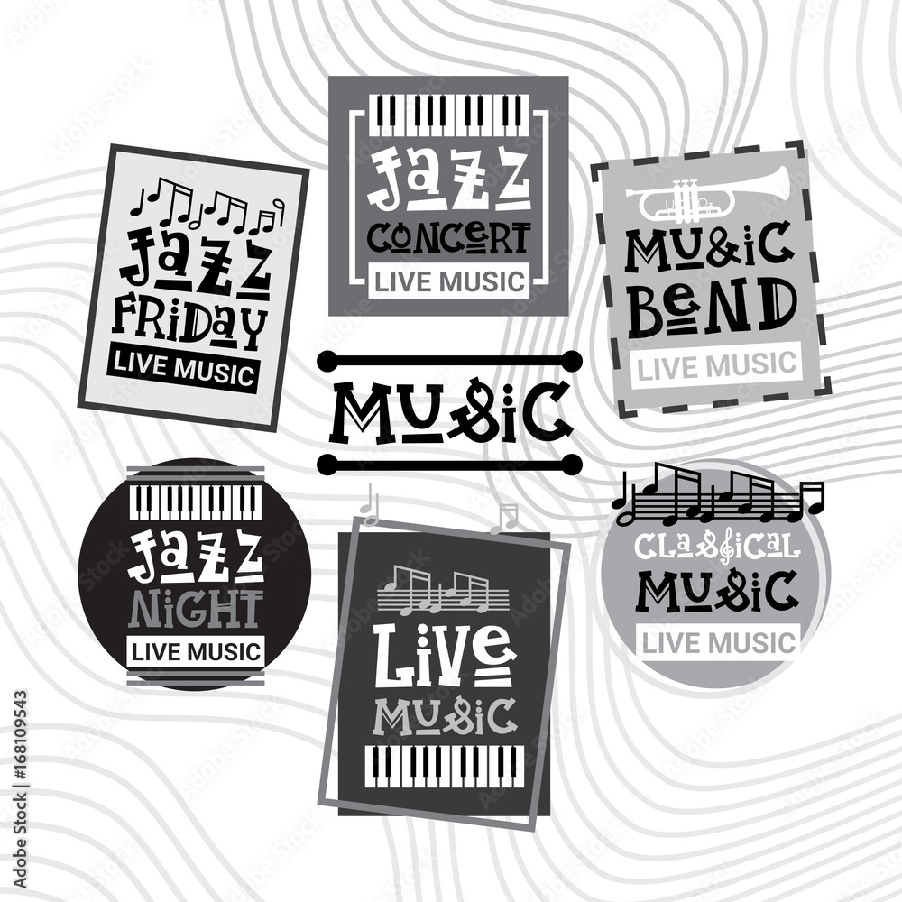 Obraz premium Jazz Festival Live Music Concert Poster Advertisement Retro Banner Vector Illustration