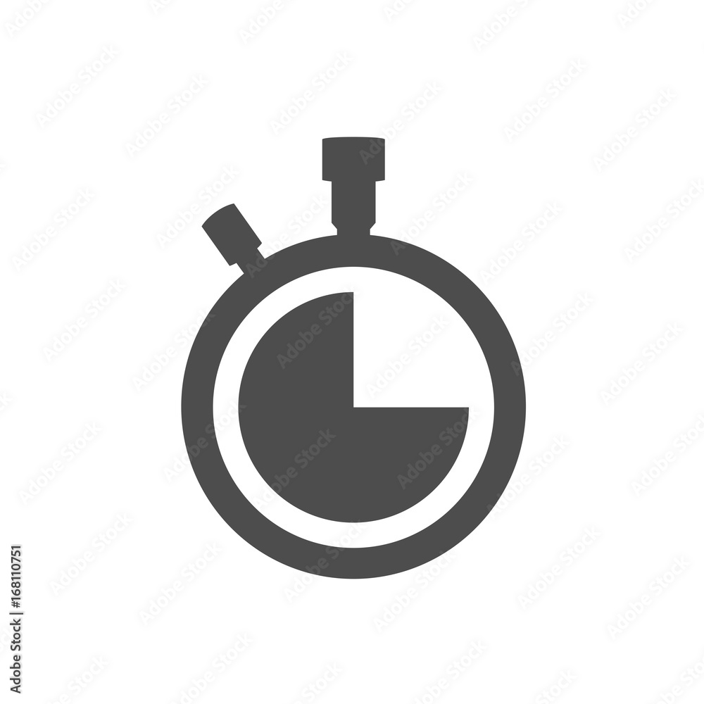Stopwatch clock vector icon isolated on white background Stopwatch clock vector icon isolated on white background