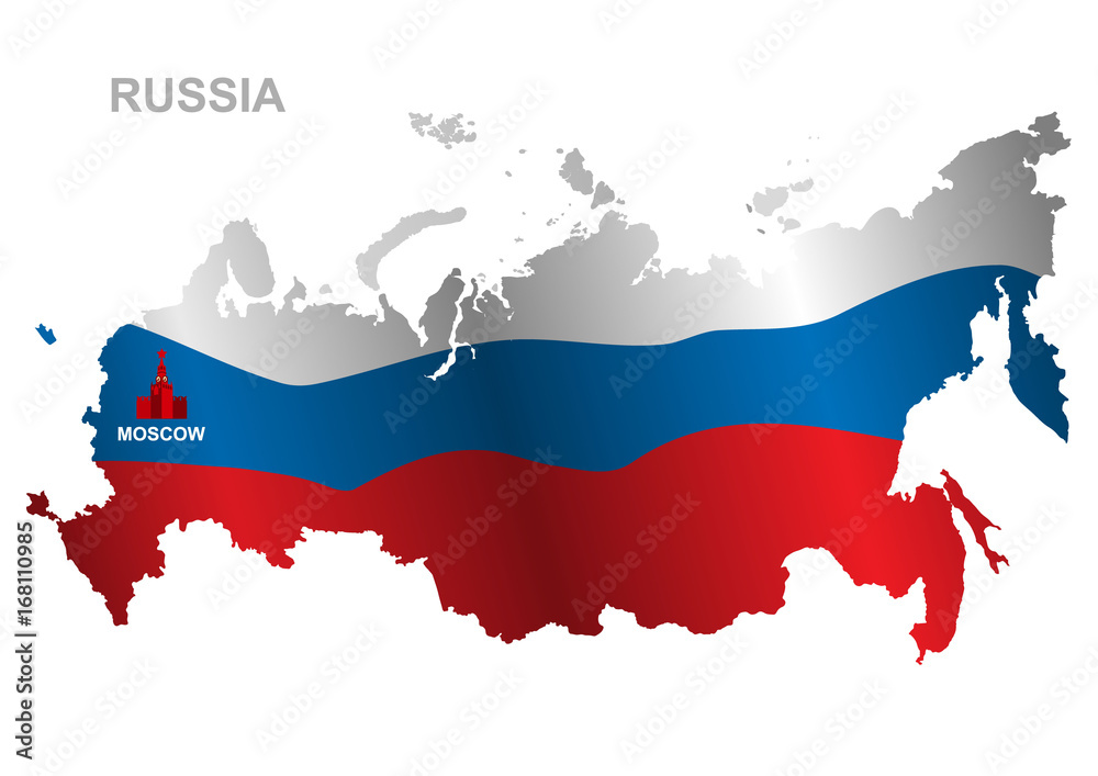 Premium Vector  Map of russia russian flag line of russia