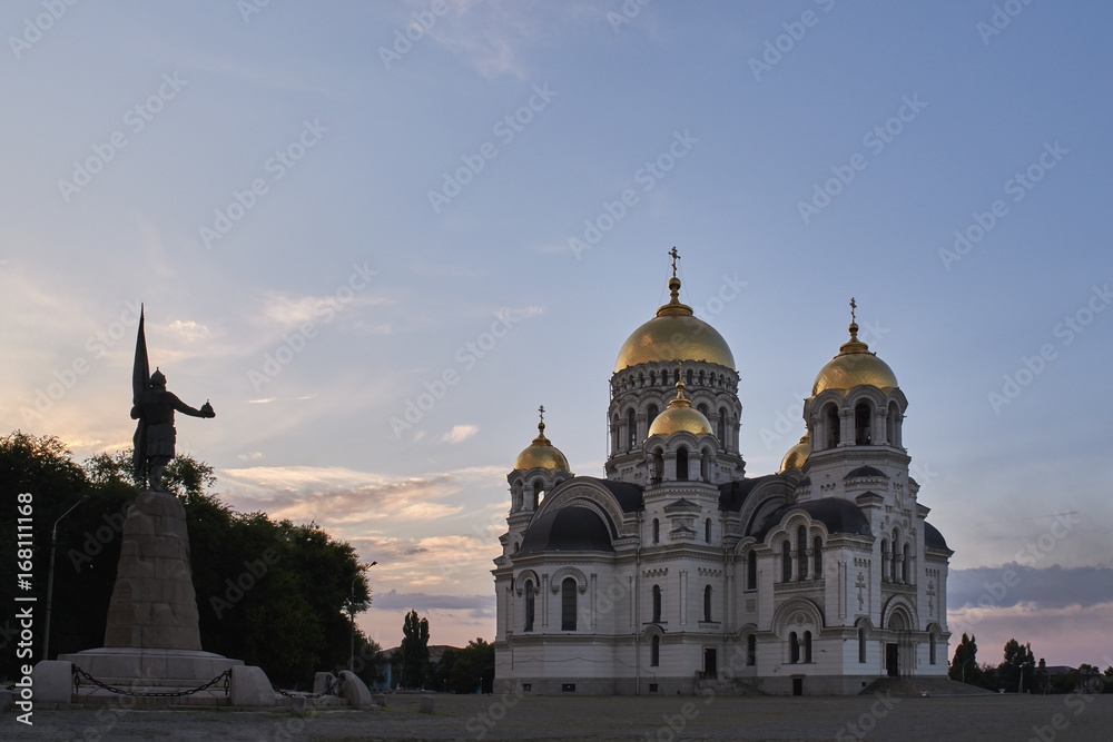 View of ascension Cathedral in the city of Novocherkassk, Russia