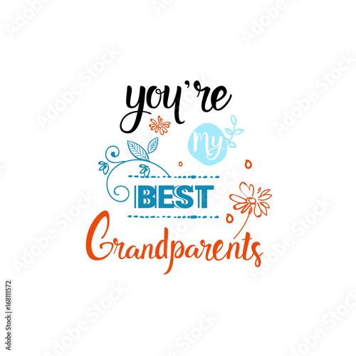 Happy Grandparents Day Greeting Card Banner Text Over White Background Vector Illustration