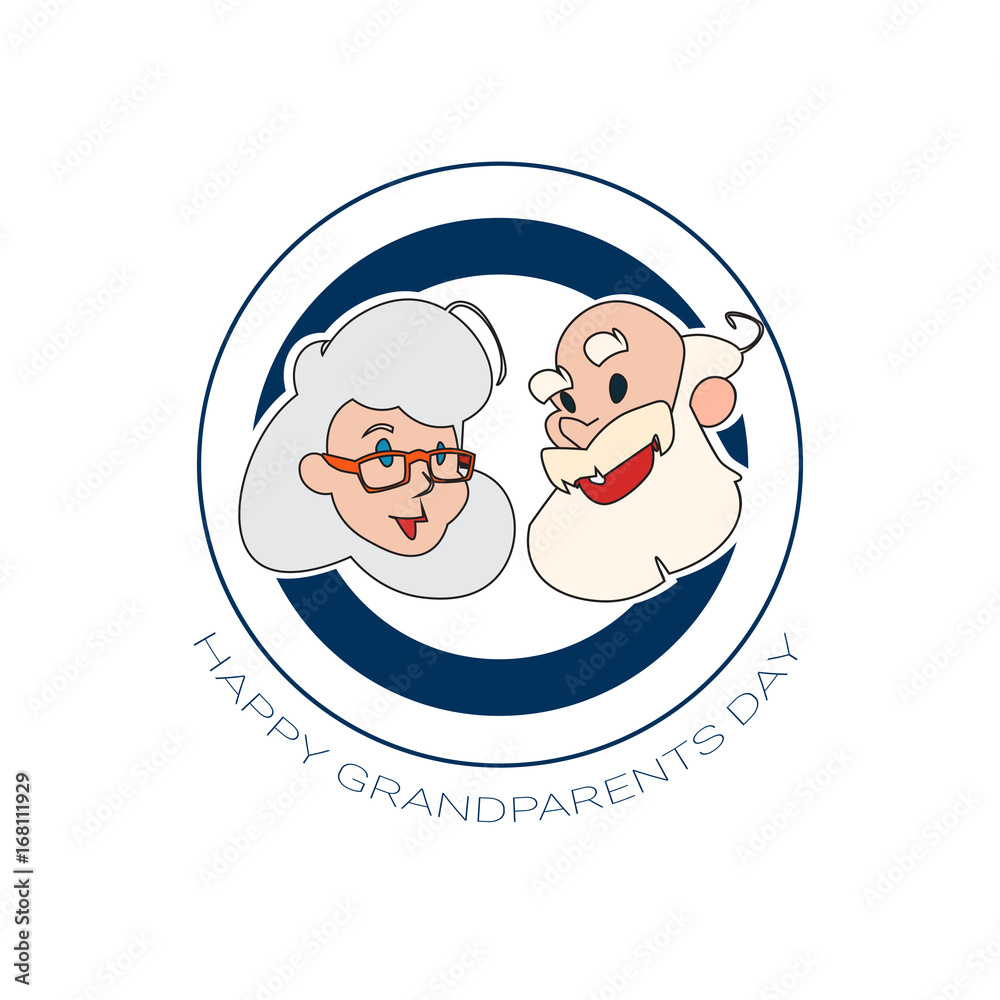Happy Grandparents Day Greeting Card Banner With Grandfather And Grandmother Vector Illustration Happy Grandparents Day Greeting Card Banner With Grandfather And Grandmother Vector Illustration