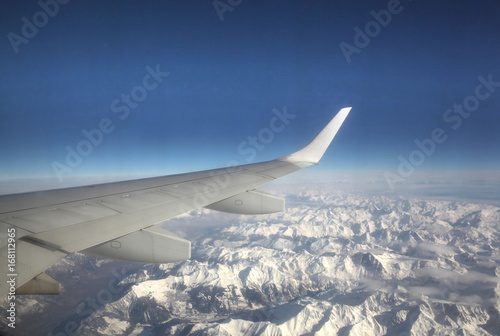 View of the alps from a plane