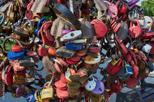 Love locks representing secure friendship and romance