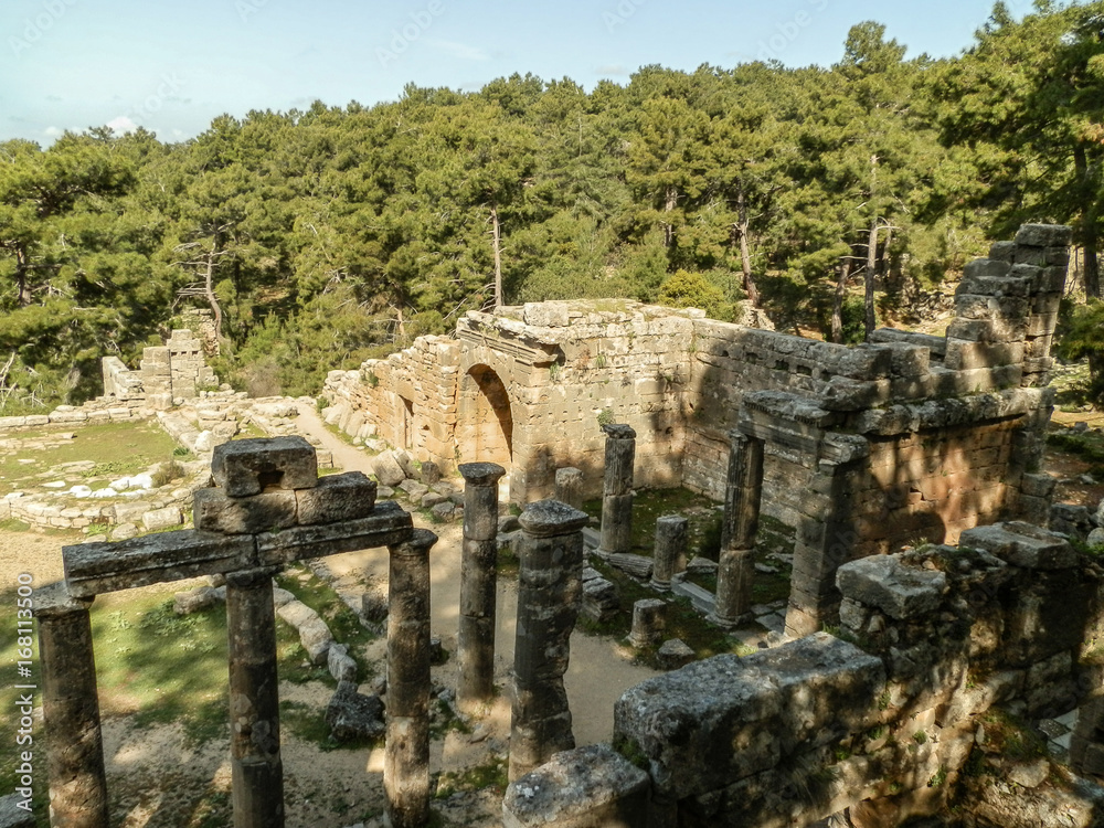 Landscape of Roman ruins near Anthalya
