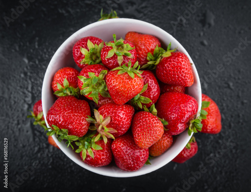 Portion of Strawberries on a slate slab