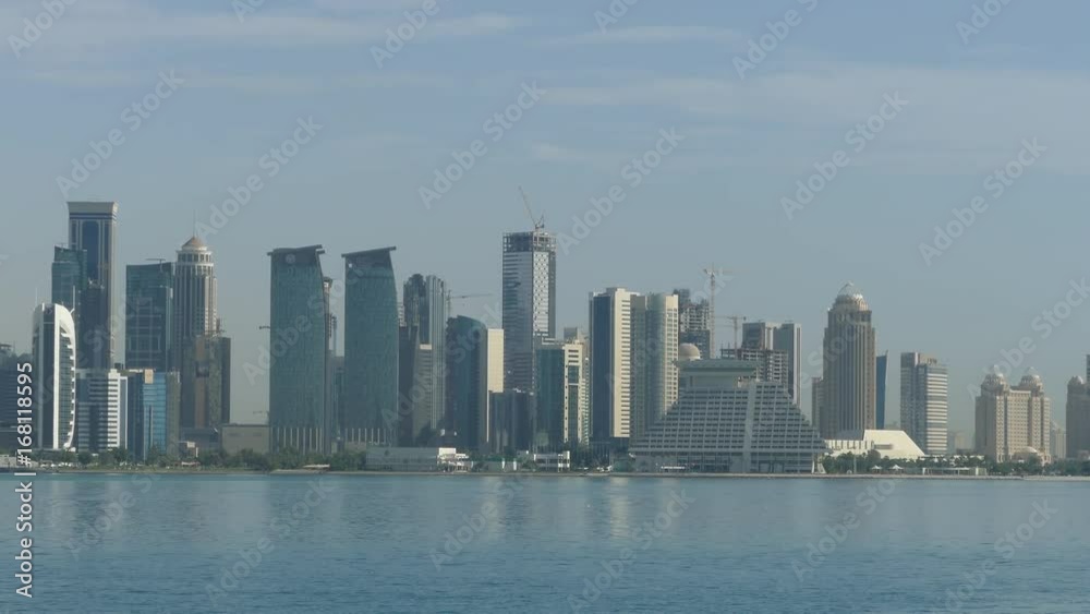 Doha Qatar skyline in the morning Doha Qatar skyline in the morning