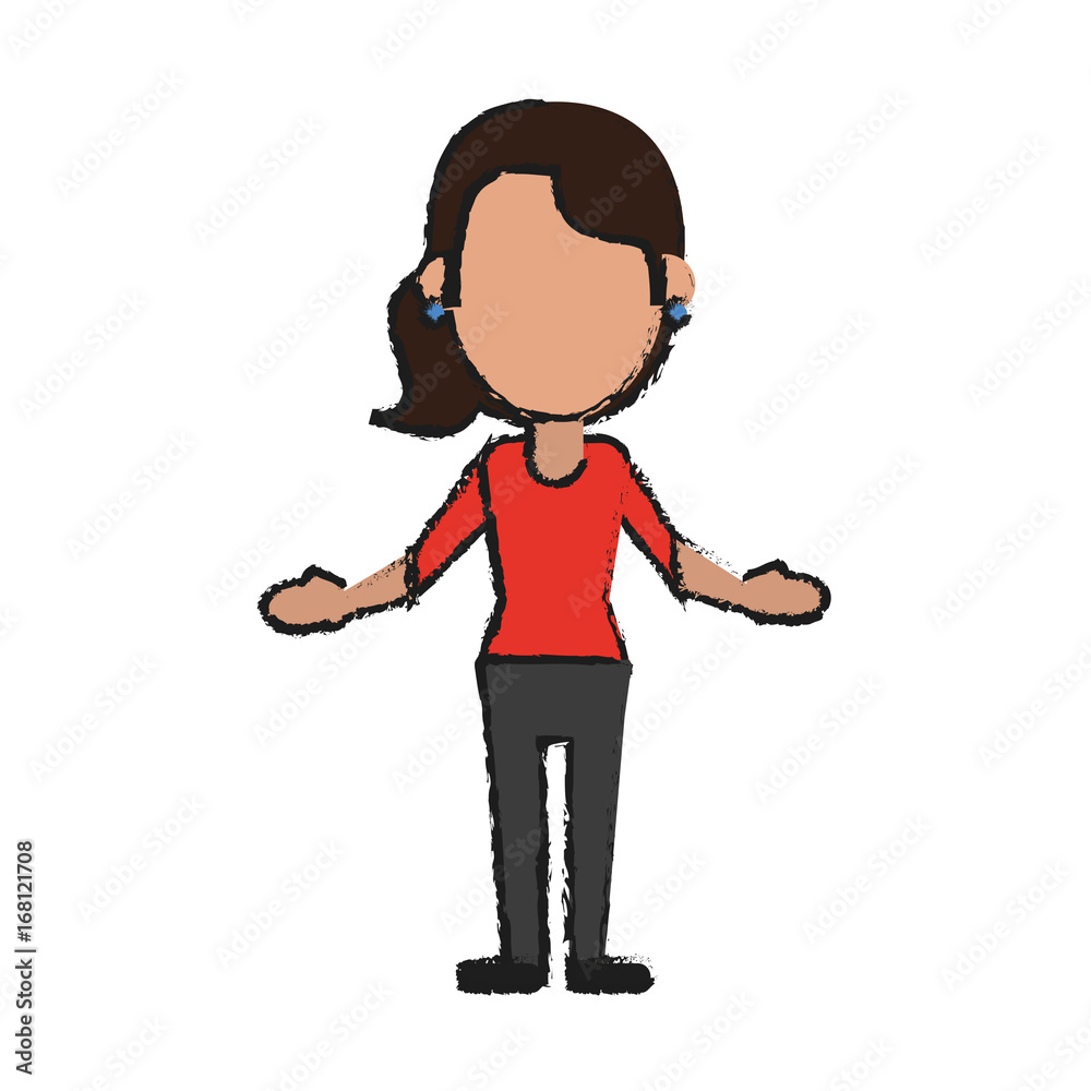 woman with open arms avatar icon image vector illustration design