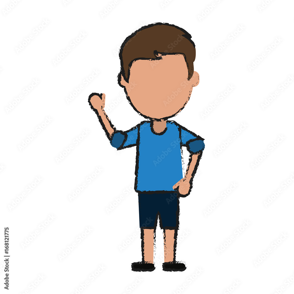 man stretching arm avatar icon image vector illustration design