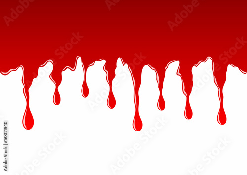Flowing blood drop or paint in vector