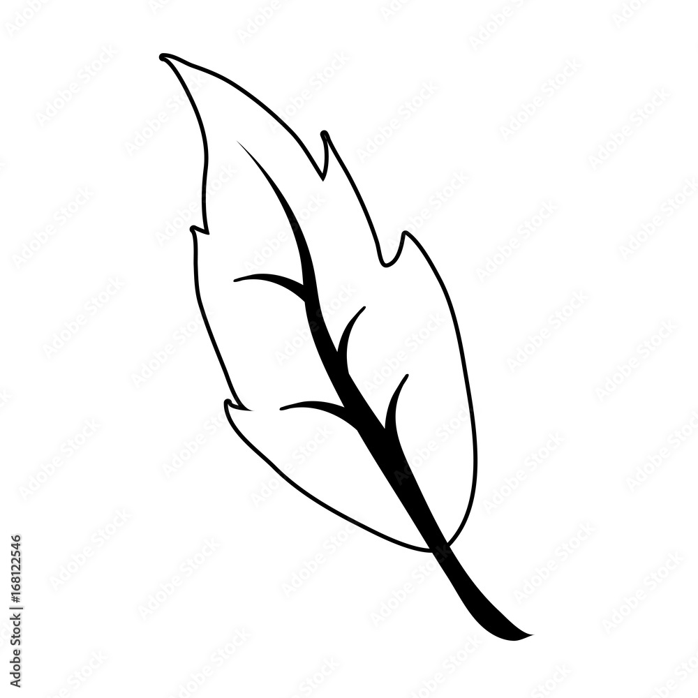 single leaf icon image vector illustration design black line single leaf icon image vector illustration design black line