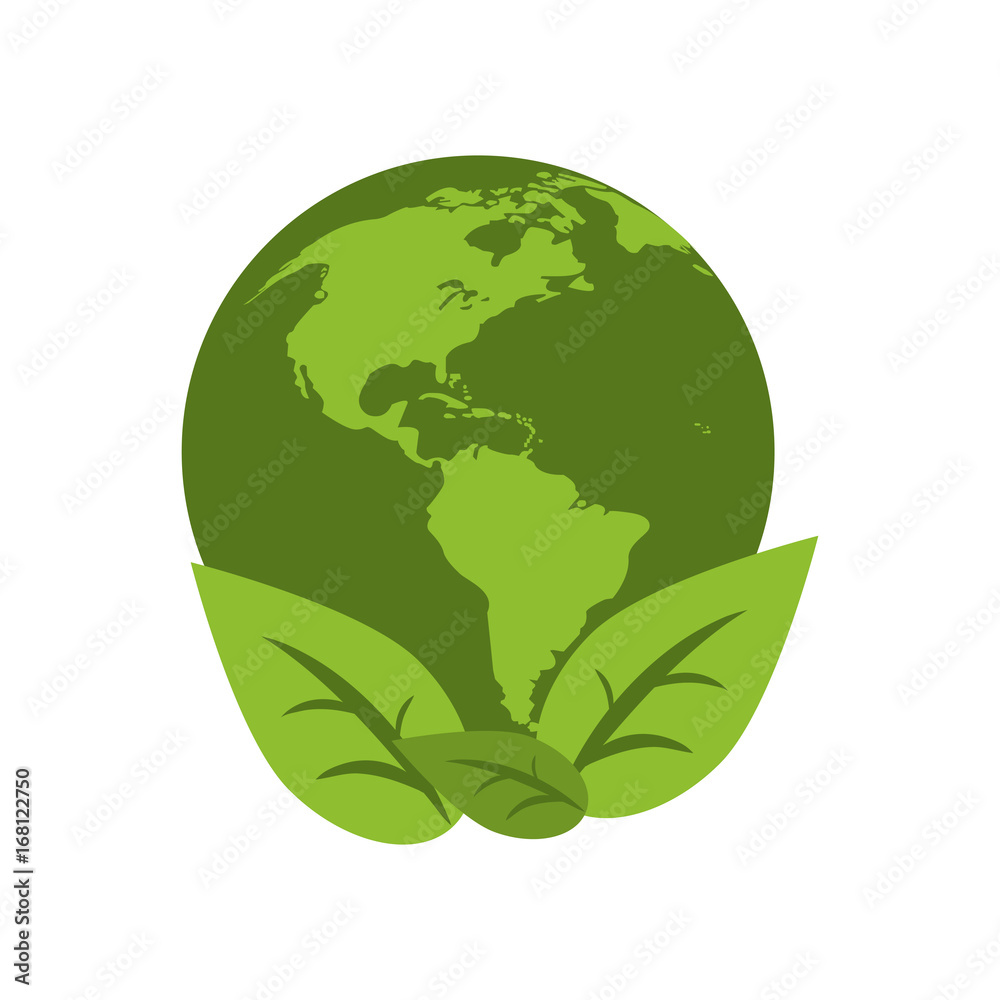 planet with leaves eco friendly icon image vector illustration design planet with leaves eco friendly icon image vector illustration design