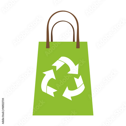 shopping bag recyclable eco friendly icon image vector illustration design