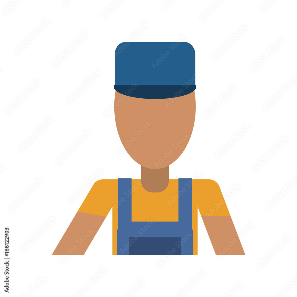 man with hat or cap wearing overall avatar icon image vector illustration design man with hat or cap wearing overall avatar icon image vector illustration design