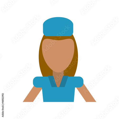 female flight attendant avatar icon image vector illustration design