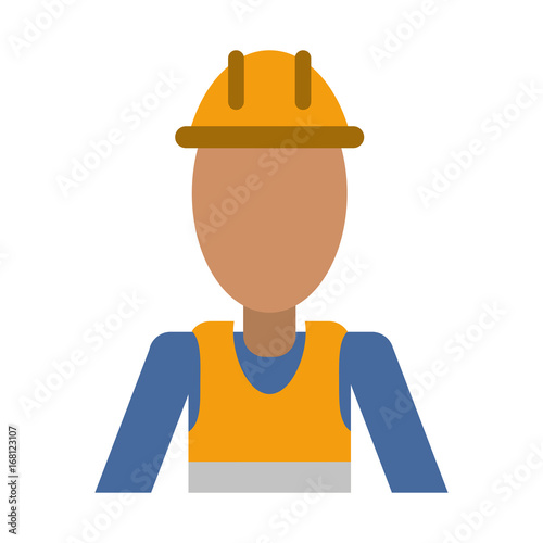 male construction worker contractor avatar icon image vector illustration design