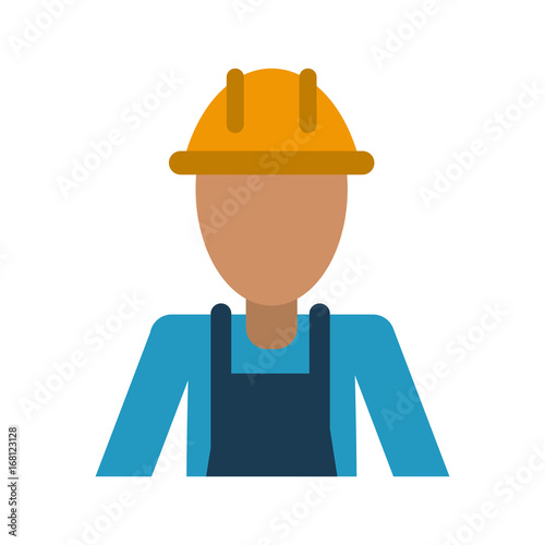 male construction worker contractor avatar icon image vector illustration design