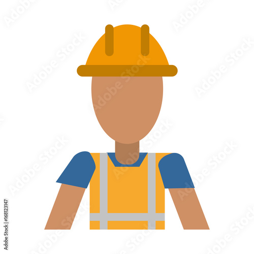 male construction worker contractor avatar icon image vector illustration design