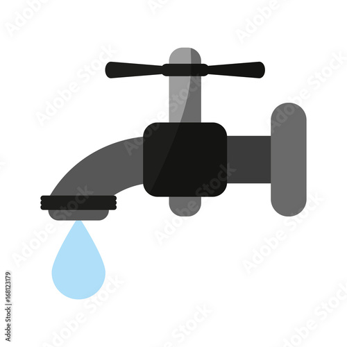 faucet with water droplet icon image vector illustration design