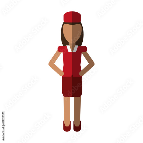 female flight attendant avatar icon image vector illustration design