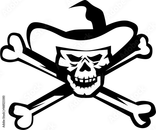 Cowboy Pirate Skull Cross Bones Retro