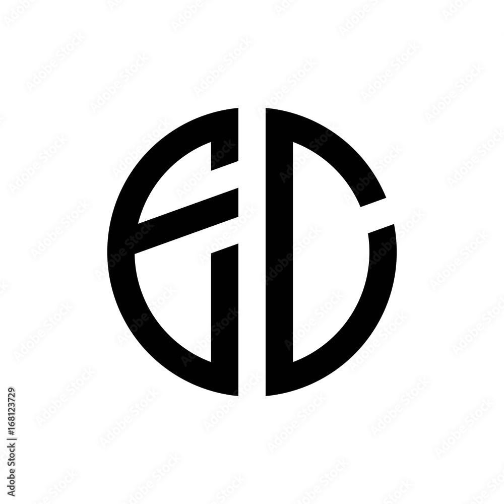 initial letters logo ec black monogram circle round shape vector initial letters logo ec black monogram circle round shape vector
