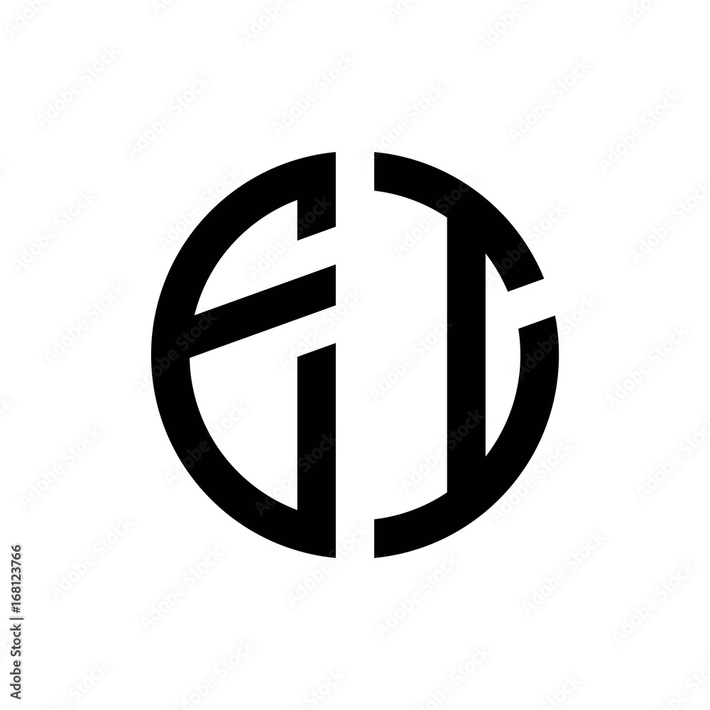 initial letters logo ei black monogram circle round shape vector initial letters logo ei black monogram circle round shape vector