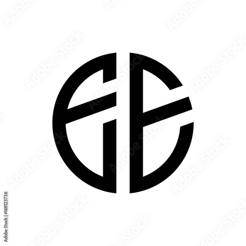 initial letters logo ee black monogram circle round shape vector