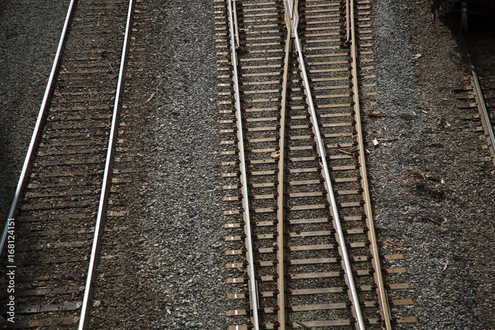 Fototapeta premium Travel concept transportation railroad close up