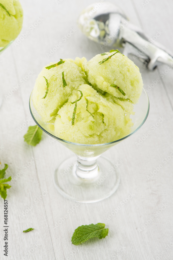Melon flavored ice-cream Melon flavored ice-cream