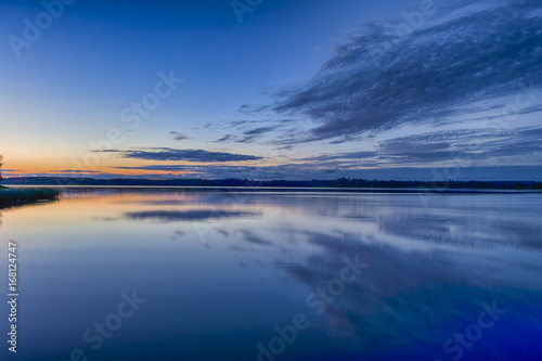 Travel Concepts and Ideas. Belarussian National Park Braslav Lakes at Sunset during Summertime.