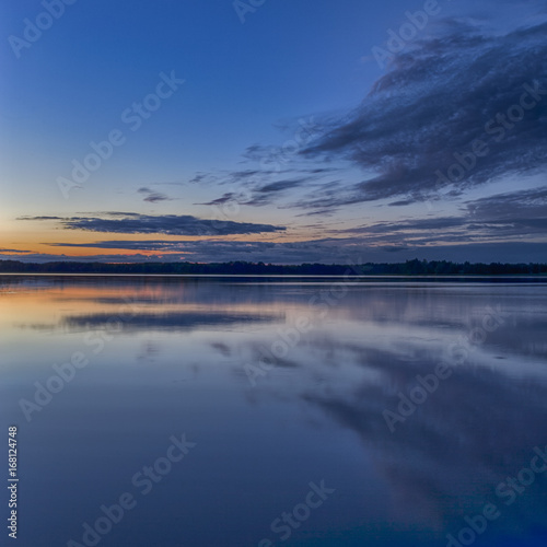 Scenic Destinations and Travel Concepts. Belarussian National Park Braslav Lakes at Sunset during Summertime.