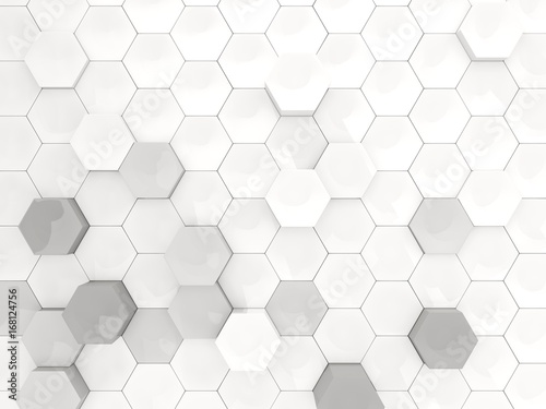 Fototapeta Naklejka Na Ścianę i Meble -  White background with industrial hexagon pattern
