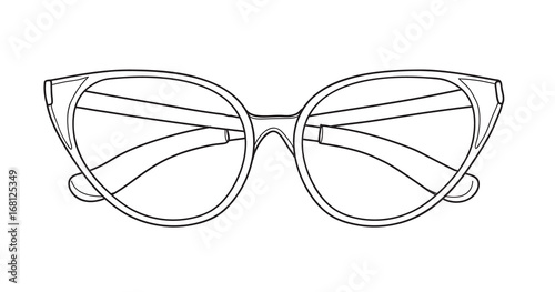  cat eye sunglasses hand drawn line art vector illustration