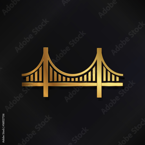 Golden San Francisco Bridge vector logo image