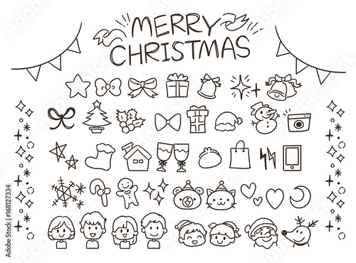 クリスマスのガーリーな手描き風アイコンセット 線 Stock Vector Adobe Stock クリスマスのガーリーな手描き風アイコンセット 線 Stock Vector Adobe Stock